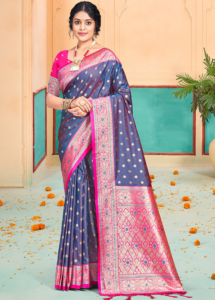 Multicolor Dupion Silk Saree With Blouse Piece