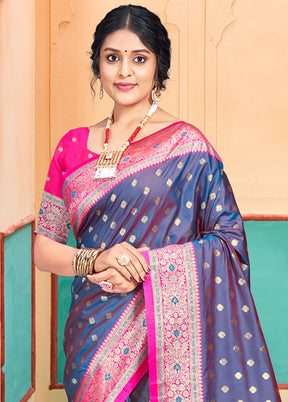 Multicolor Dupion Silk Saree With Blouse Piece