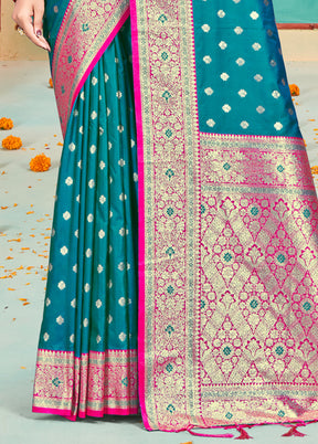 Multicolor Dupion Silk Saree With Blouse Piece