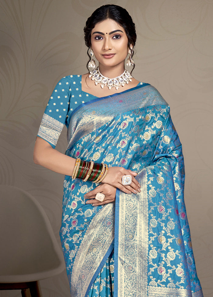 Multicolor Dupion Silk Saree With Blouse Piece