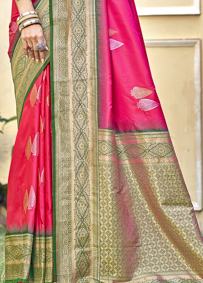 Rani Dupion Silk Saree With Blouse Piece