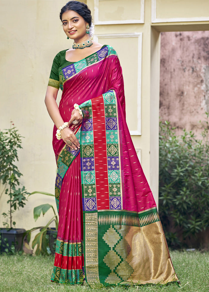 Rani Dupion Silk Saree With Blouse Piece