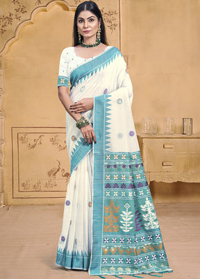 Multicolor Cotton Saree With Blouse Piece