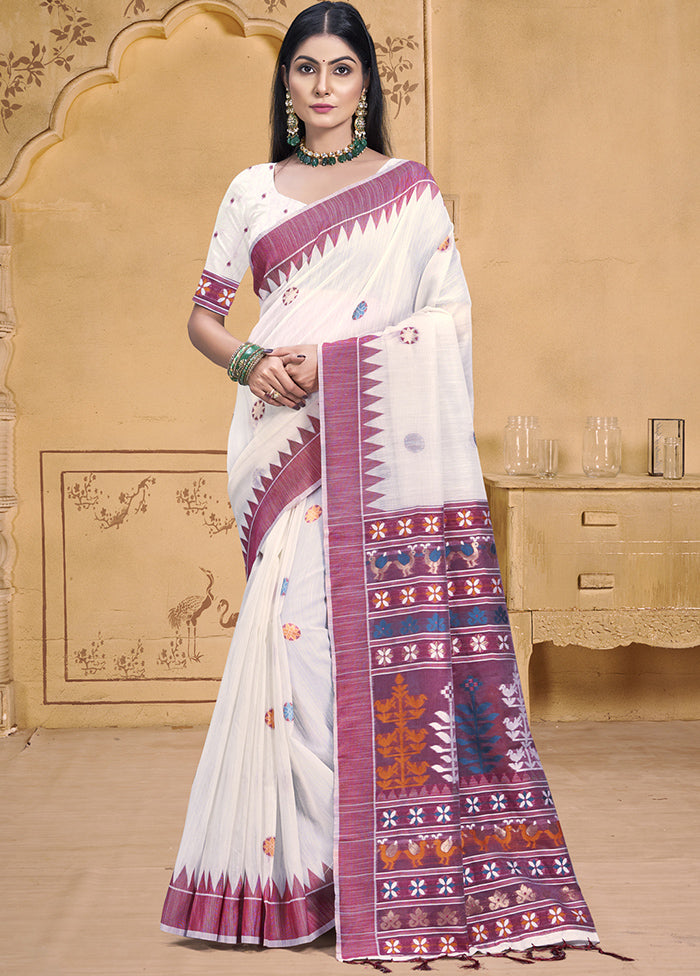 Multicolor Cotton Saree With Blouse Piece