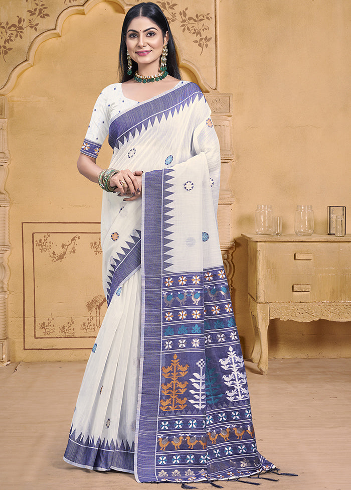 Multicolor Cotton Saree With Blouse Piece