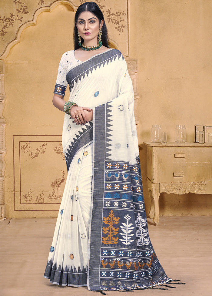 Multicolor Cotton Saree With Blouse Piece