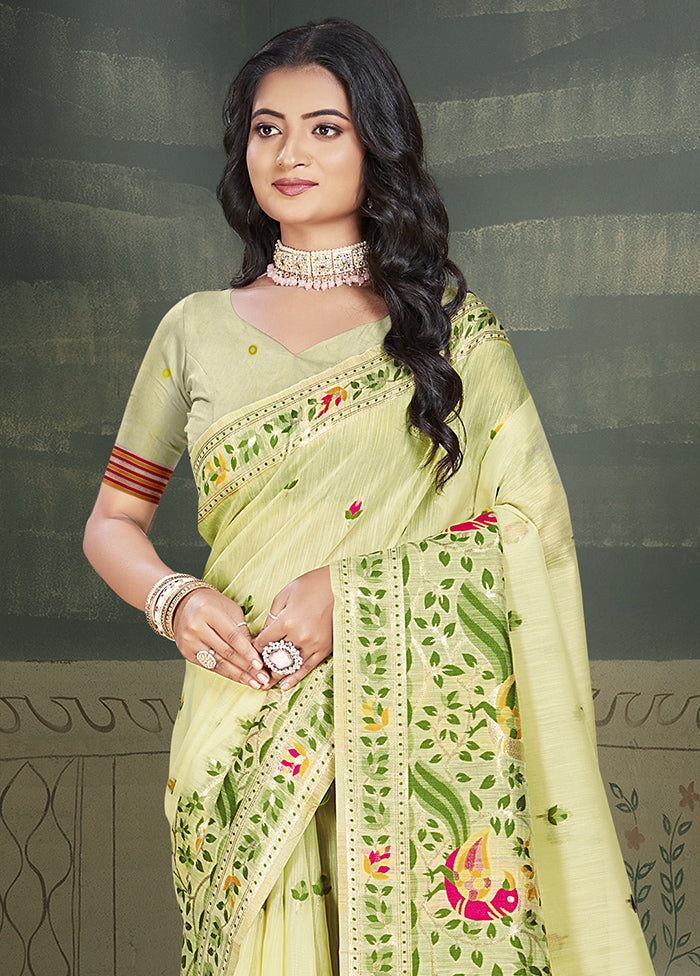 Multicolor Cotton Saree With Blouse Piece