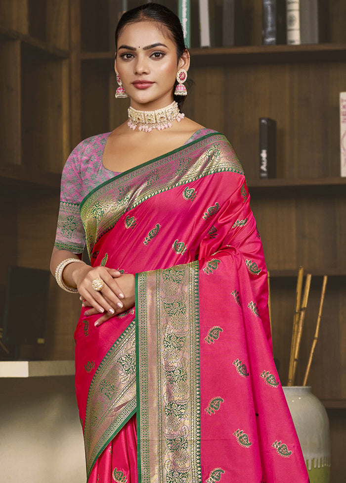 Rani Dupion Silk Saree With Blouse Piece