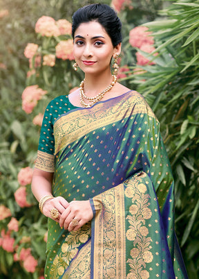 Multicolor Dupion Silk Saree With Blouse Piece