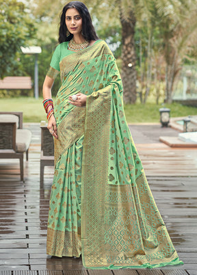 Multicolor Dupion Silk Saree With Blouse Piece