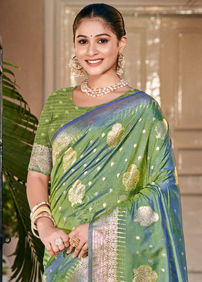 Multicolor Dupion Silk Saree With Blouse Piece