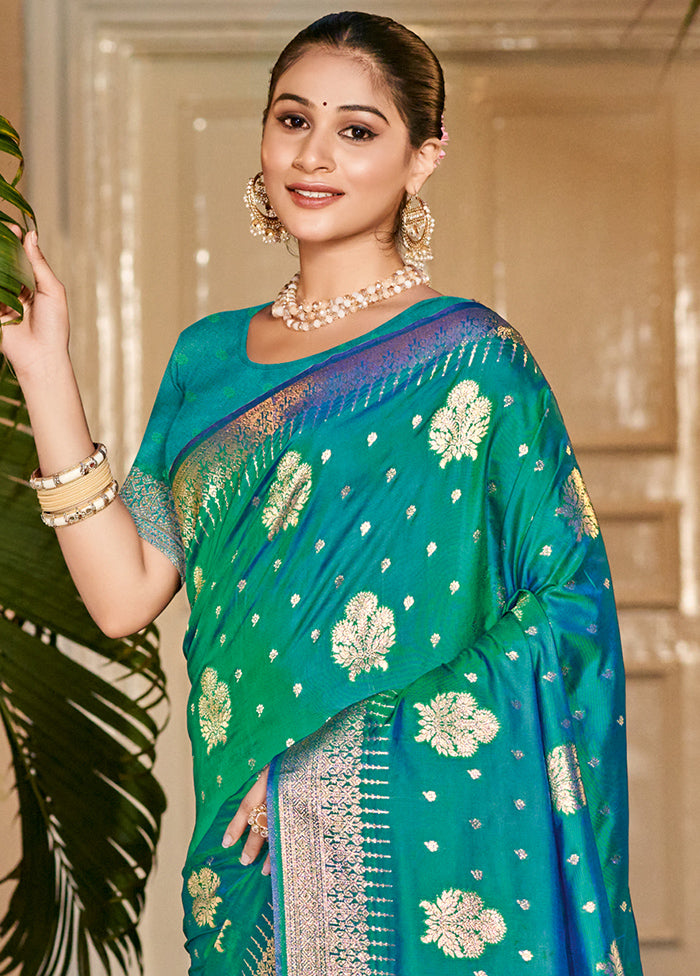 Multicolor Dupion Silk Saree With Blouse Piece