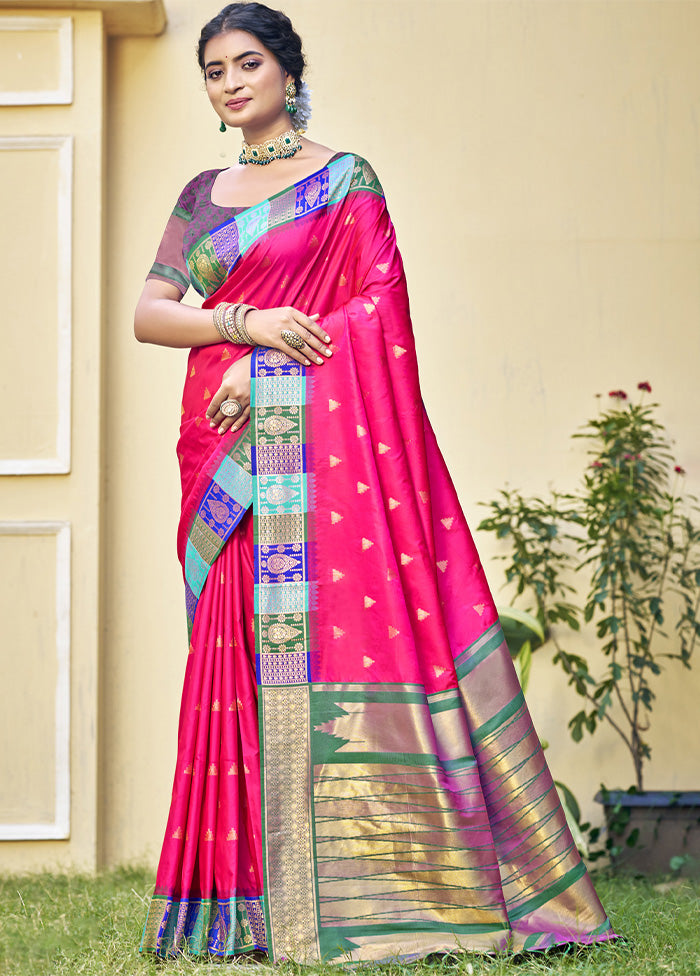 Rani Dupion Silk Saree With Blouse Piece