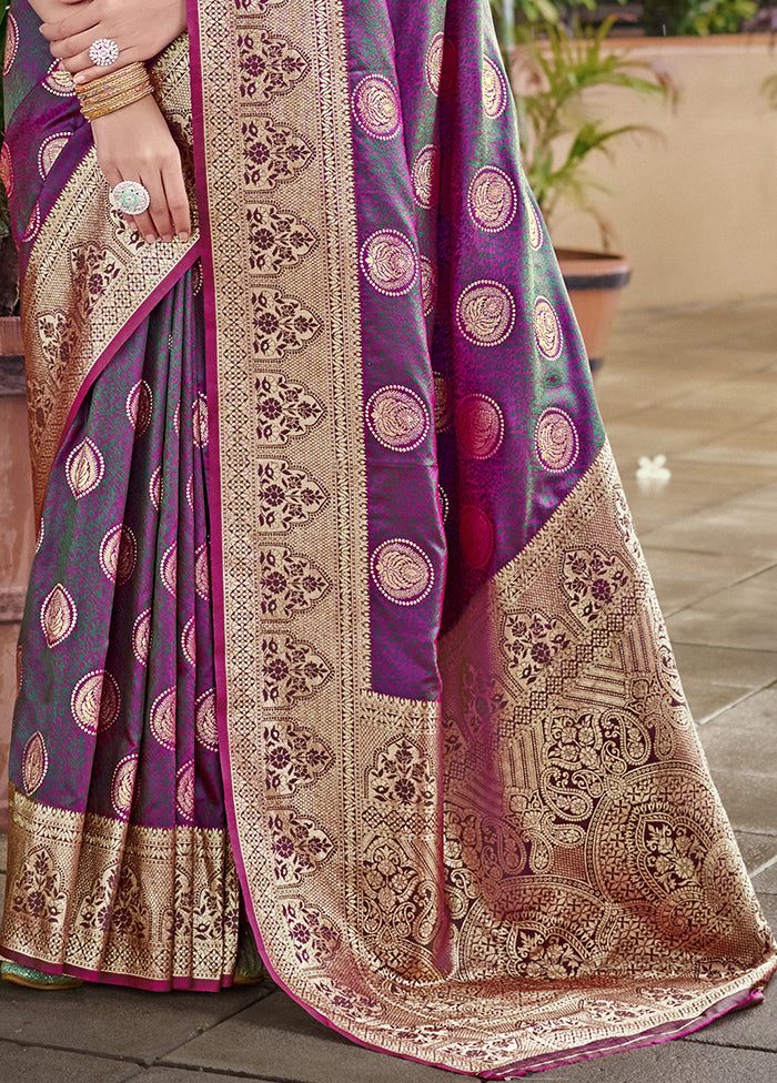 Multicolor Dupion Silk Saree With Blouse Piece