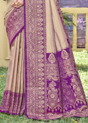 Grey Spun Silk Saree With Blouse Piece