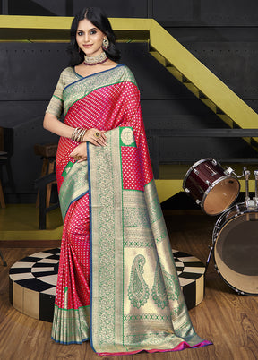 Multicolor Dupion Silk Saree With Blouse Piece