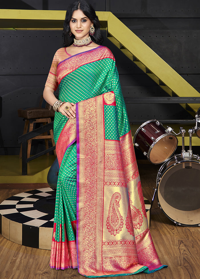 Multicolor Dupion Silk Saree With Blouse Piece