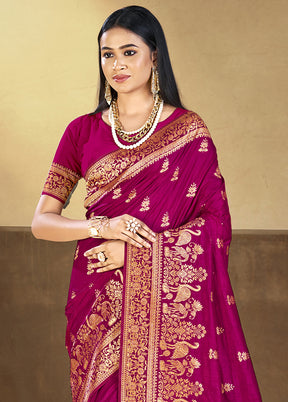 Multicolor Dupion Silk Saree With Blouse Piece