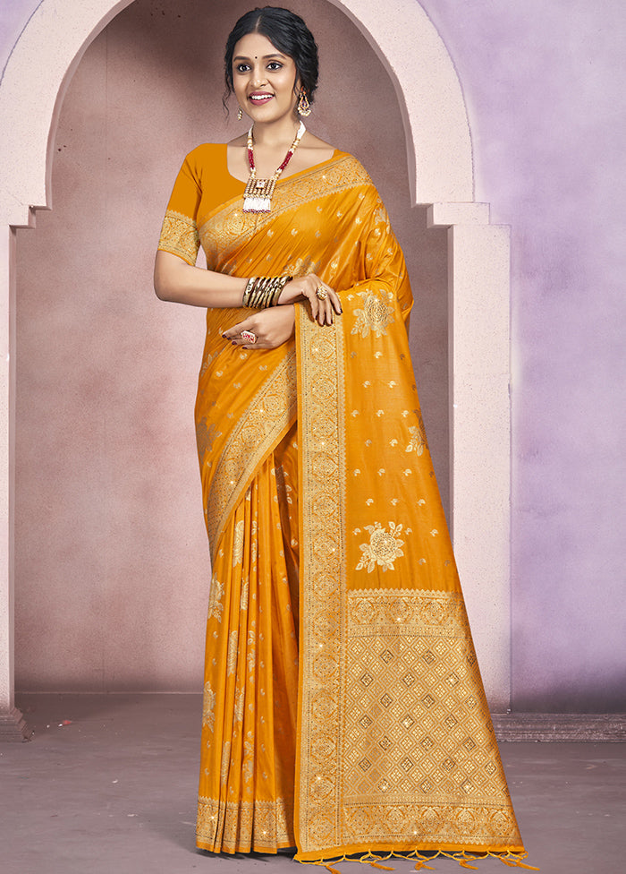 Multicolor Dupion Silk Saree With Blouse Piece