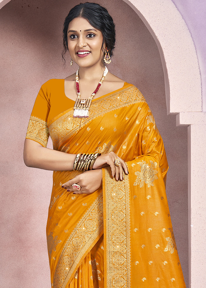 Multicolor Dupion Silk Saree With Blouse Piece