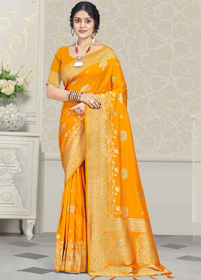 Multicolor Dupion Silk Saree With Blouse Piece