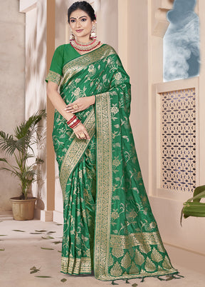 Multicolor Dupion Silk Saree With Blouse Piece