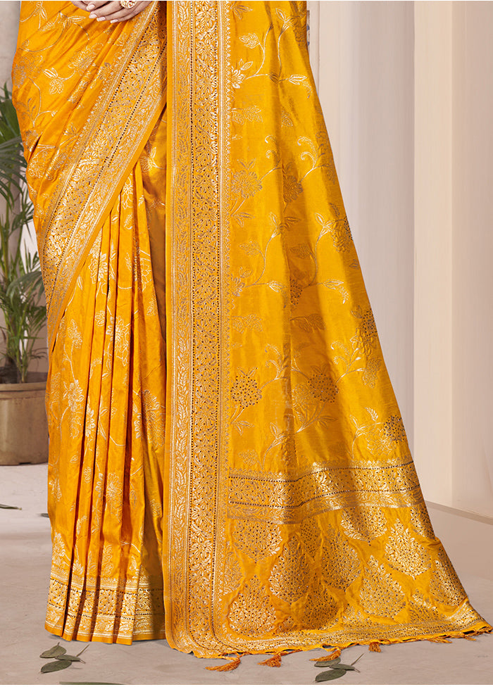 Multicolor Dupion Silk Saree With Blouse Piece