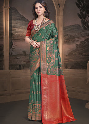 Multicolor Dupion Silk Saree With Blouse Piece