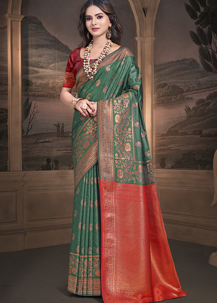 Multicolor Dupion Silk Saree With Blouse Piece