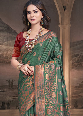 Multicolor Dupion Silk Saree With Blouse Piece