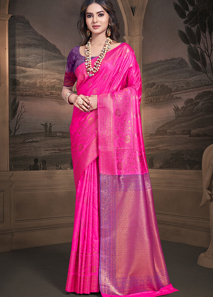 Multicolor Dupion Silk Saree With Blouse Piece