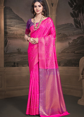 Multicolor Dupion Silk Saree With Blouse Piece