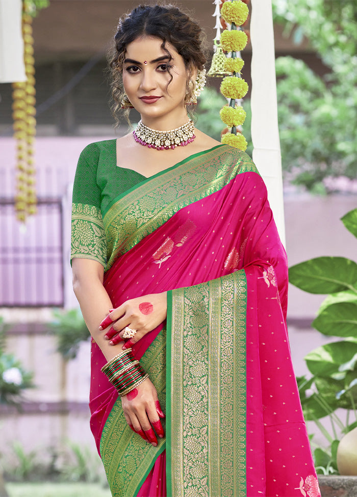 Rani Dupion Silk Saree With Blouse Piece