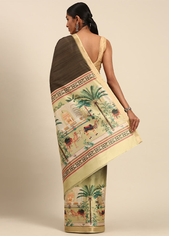 Green Cotton Saree With Blouse Piece