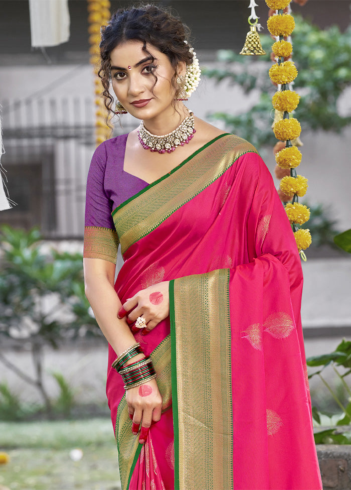 Rani Dupion Silk Saree With Blouse Piece