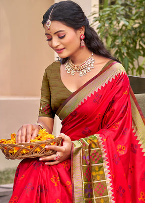 Pink Spun Silk Saree With Blouse Piece