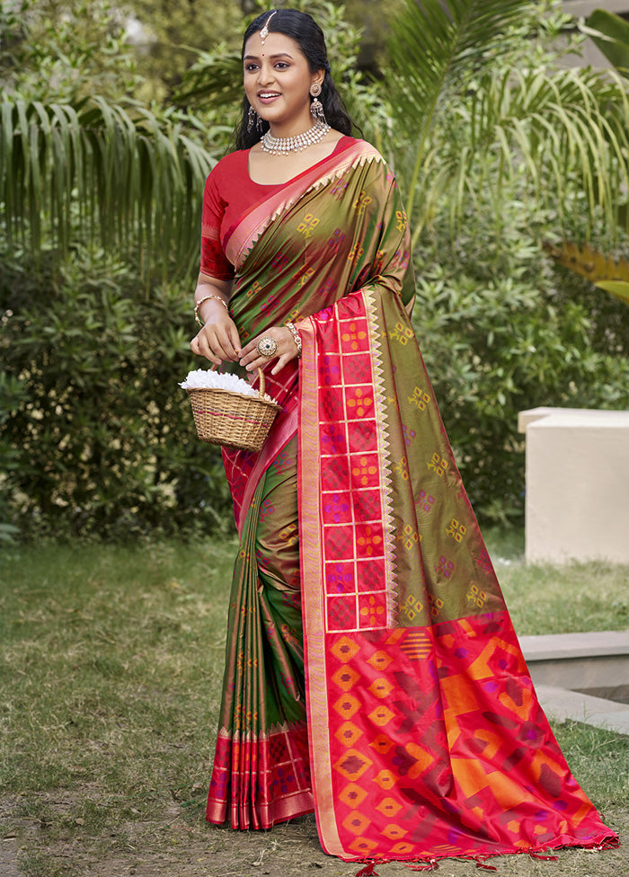 Brown Spun Silk Saree With Blouse Piece