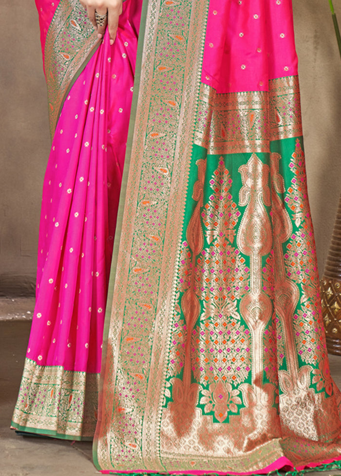 Light Pink Dupion Silk Saree With Blouse Piece - Indian Silk House Agencies
