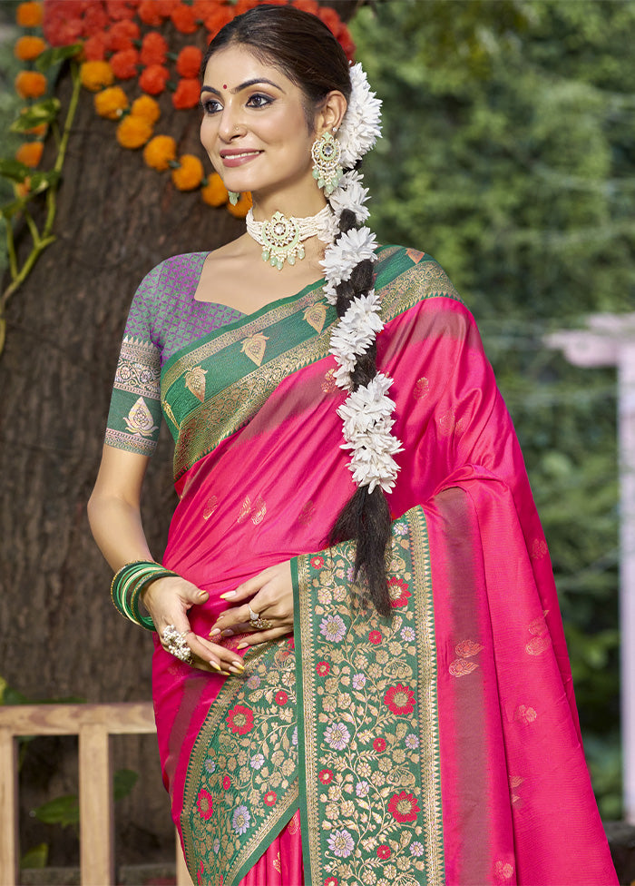 Rani Dupion Silk Saree With Blouse Piece