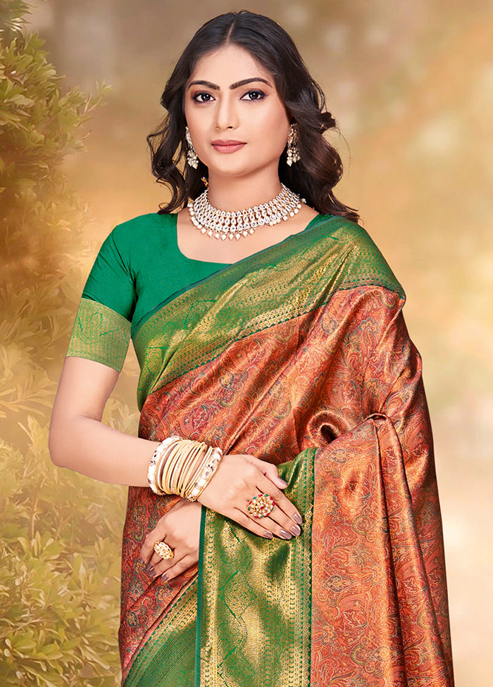 Multicolor Dupion Silk Saree With Blouse Piece