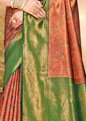 Multicolor Dupion Silk Saree With Blouse Piece