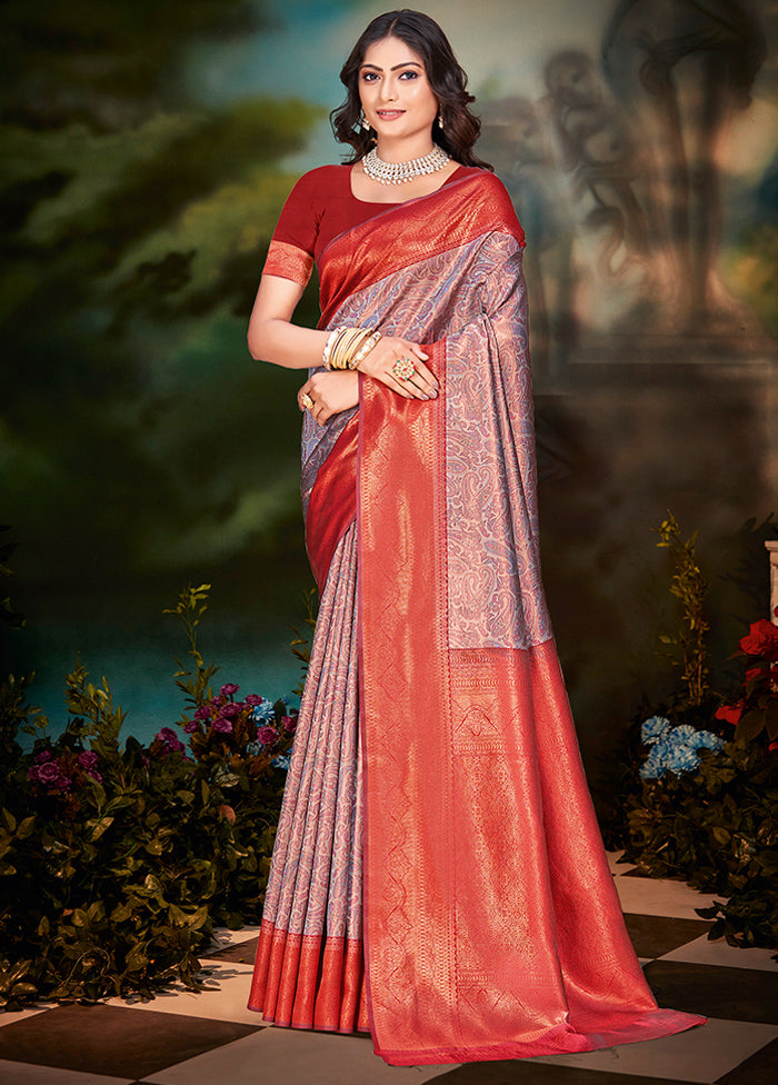 Multicolor Dupion Silk Saree With Blouse Piece