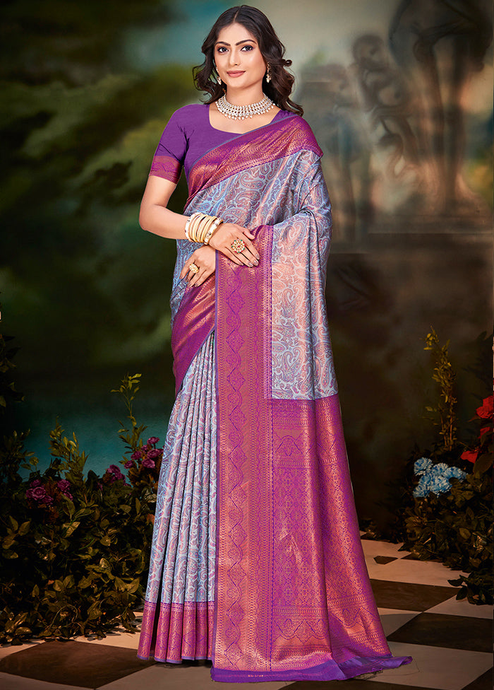 Multicolor Dupion Silk Saree With Blouse Piece