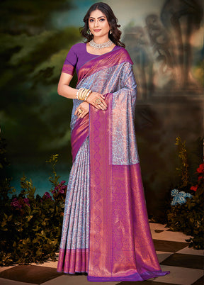 Multicolor Dupion Silk Saree With Blouse Piece