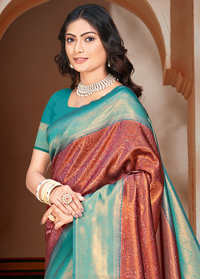 Multicolor Dupion Silk Saree With Blouse Piece