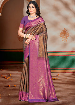 Multicolor Dupion Silk Saree With Blouse Piece