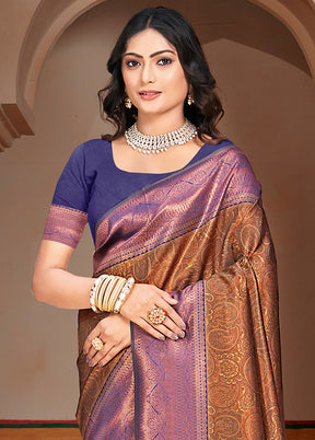 Multicolor Dupion Silk Saree With Blouse Piece