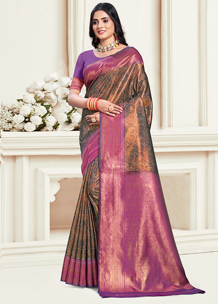 Multicolor Dupion Silk Saree With Blouse Piece