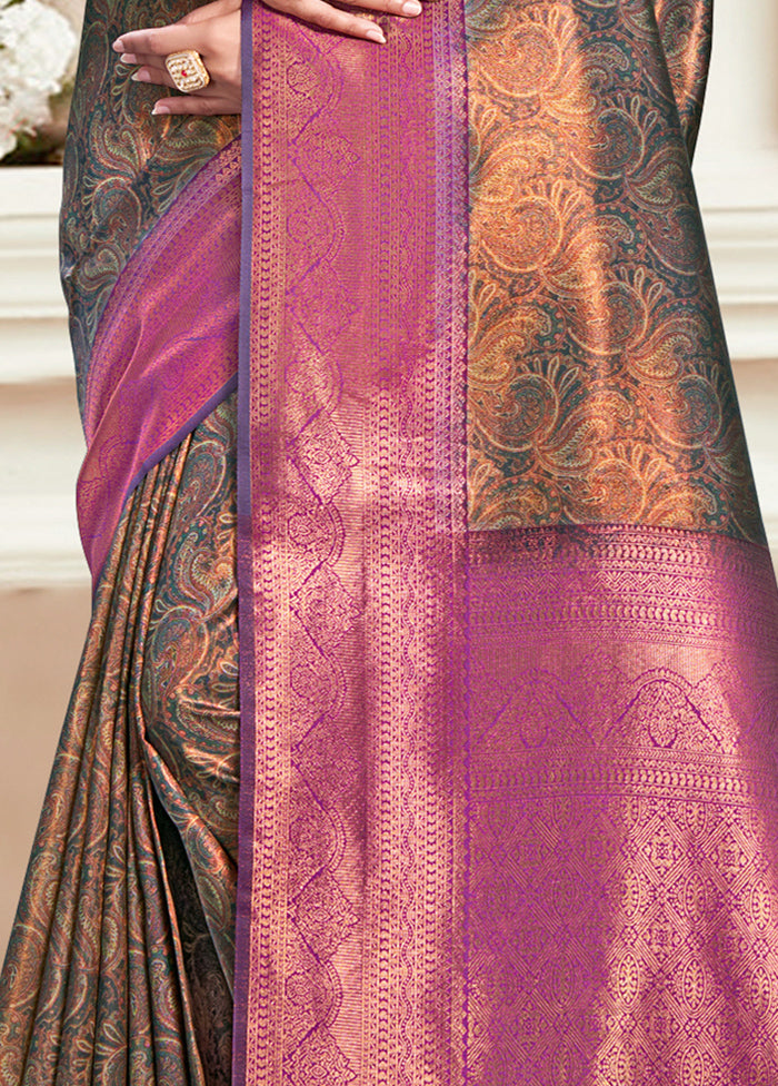 Multicolor Dupion Silk Saree With Blouse Piece