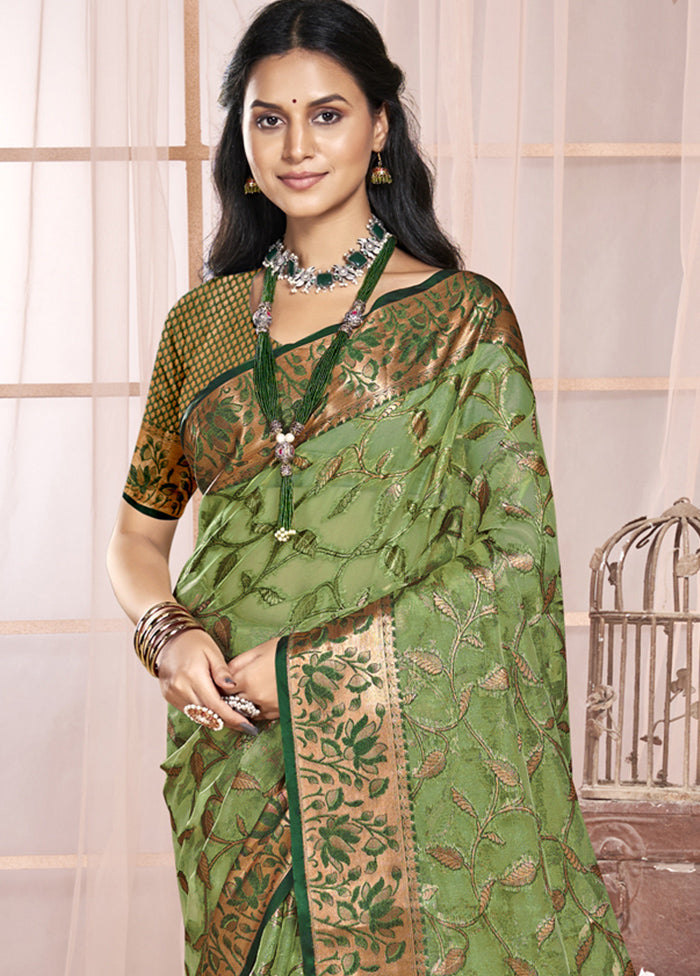 Multicolor Organza Saree With Blouse Piece